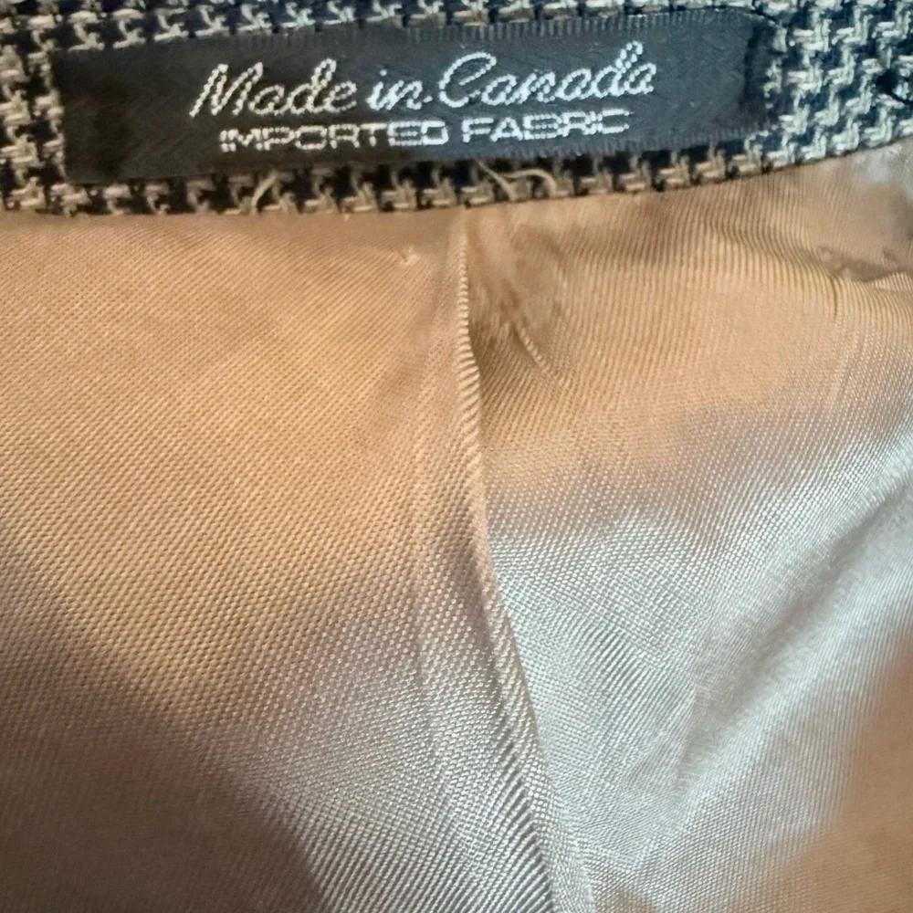 Vintage Chaps by Ralph Lauren Houndstooth Blazer 42R Silk Wool Blend Y2K Canada
